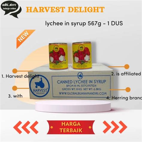 Jual Harvest Delight Lychee In Syrup Buah Leci Kaleng 567gr 1 Dus