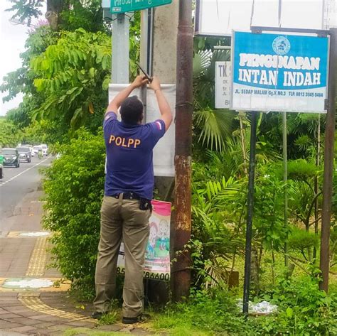 Jaga Keindahan Dan Kebersihan Kota Satpol Pp Denpasar Tertibkan