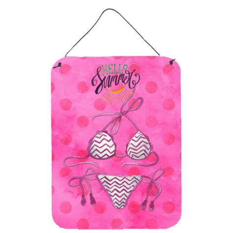 Bikini Swimsuit Pink Polkadot Wall Or Door Hanging Prints Pink
