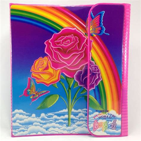 Vintage Lisa Frank Rose And Butterfly Trapper Keeper 3 Ring Binder Very