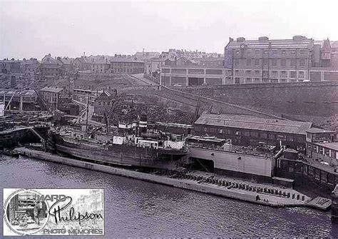 April 1958 Pontoon dock at Wear Dockyard, S P Austin & Son Ltd ...