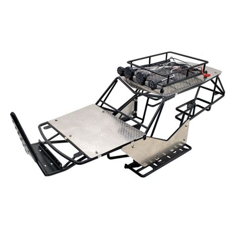 For 110 Scale Rc Axial Wraith Metal Roll Cage Frame Body With Roof Rack And Metal Sheets Side