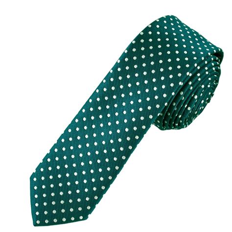 Teal Green White Polka Dot Men S Skinny Tie From Ties Planet Uk