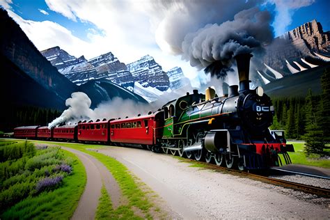 Canadian Rockies, train AI Art : r/aiArt