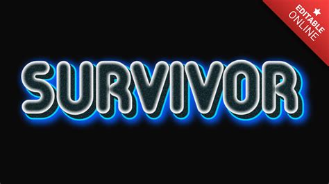 Survivor | Blue Neon | Text Effect Generator