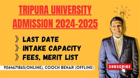 Tripura University Admission 2024 Tripura University Pg Admission