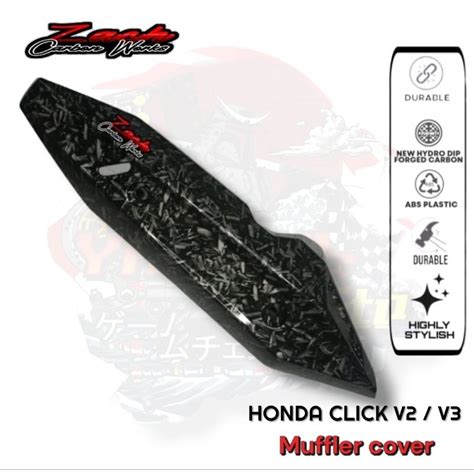 New Honda Click V V Forged Hydro Dip Carbon Muffler Cover Shopee