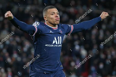 Psgs French Forward Kylian Mbappe Celebrates Editorial Stock Photo