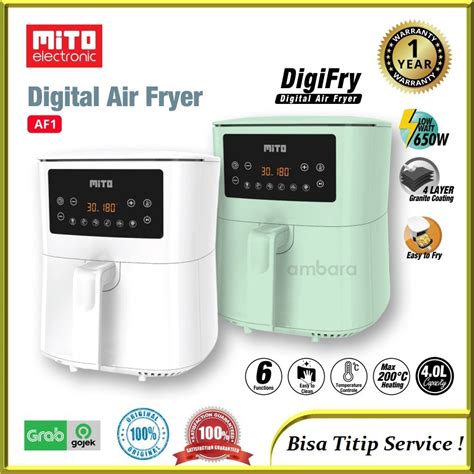 Jual Deep Air Fryer Mito Af Digital Liter Low Watt Digifry Af