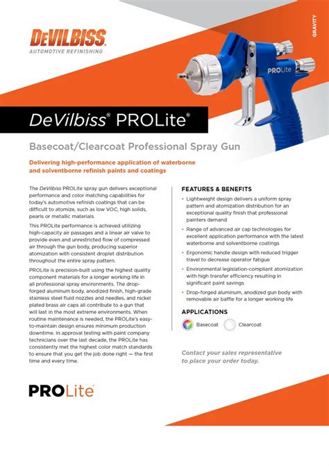 Devilbiss Prolite Gravity Spray Gun At Rs Dv Spray Guns In