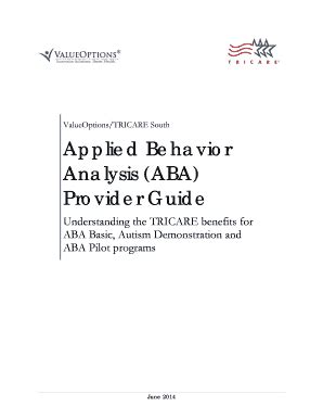 Fillable Online Applied Behavior Analysis Aba Provider Guide