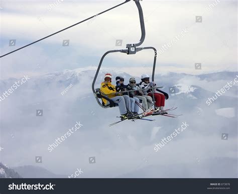 Skiers On Chair Lift Stock Photo Shutterstock