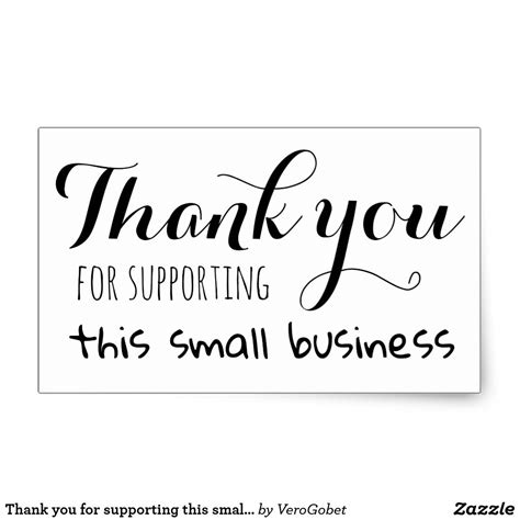 Thank you for supporting this small business rectangular sticker ...