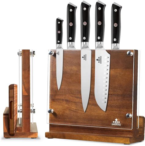 Enoking Magnetic Knife Block With Acrylic Shield Double