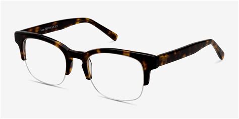 Luxe Square Tortoise Semi Rimless Eyeglasses Eyebuydirect Canada