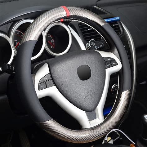 Amazon KAFEEK Classic Carbon Fiber Steering Wheel Cover Universal