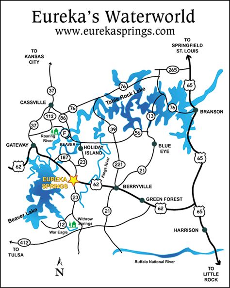 Maps - the Water World around Eureka Springs, Arkansas