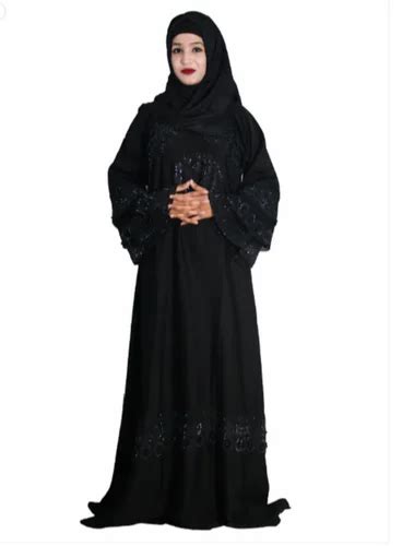 Plain Women Modest City Nida Black Islamic Abaya Size Free Size At Rs