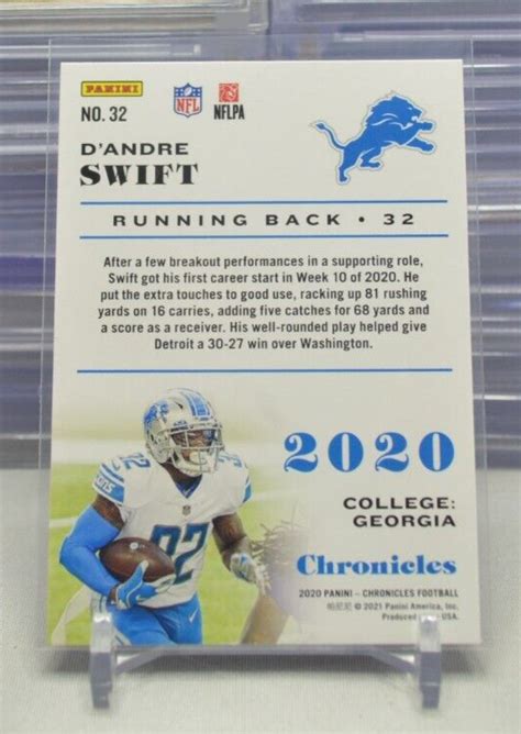 DAndre Swift 2020 Panini Chronicles Rookie 32 RC 2 A EBay