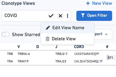 Loupe V D J Browser User Interface Clonotype Distribution And Sequence