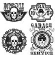 Motorcycle Parts Black Set Royalty Free Vector Image