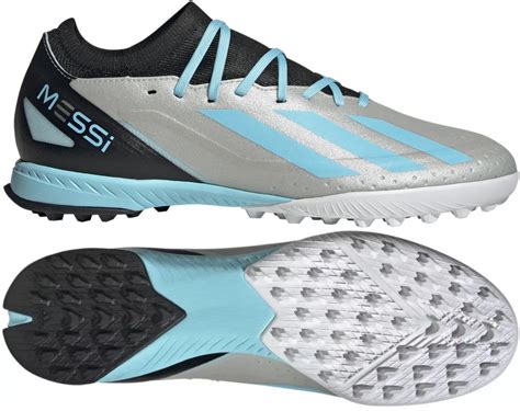 Szaro błękitne buty turfy Adidas X Crazyfast Messi 3 IE4073 Fulsport pl