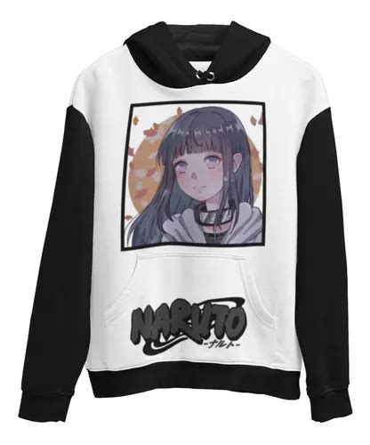 Sudadera Naruto Hinata Hyuga Negra Blanca Meses sin interés