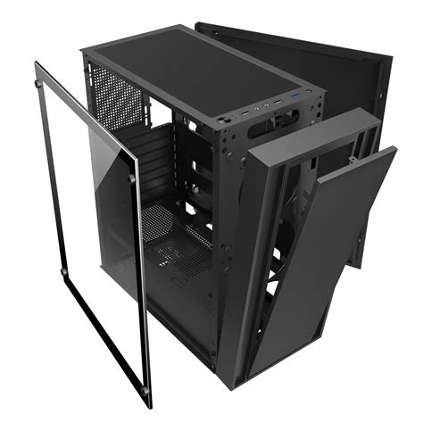 Buy China Wholesale Gaming Atx Mid Tower Computer Pc Case With Side Tempered Glass Side Panel