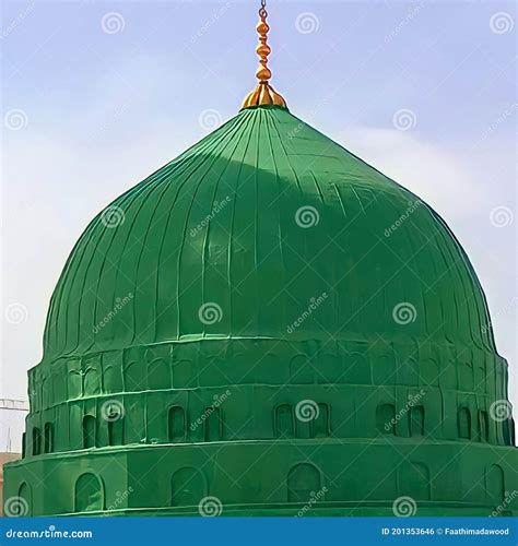 The Green Dome Of The Holy Mosque In The City Of Madinah In Saudi