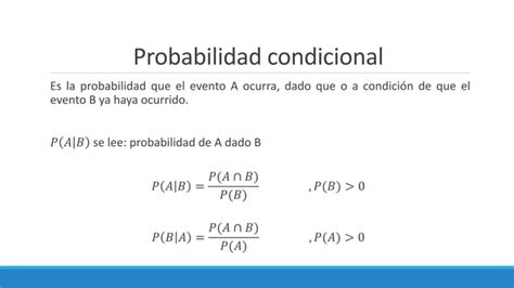 S Probabilidad Condicional Ppt