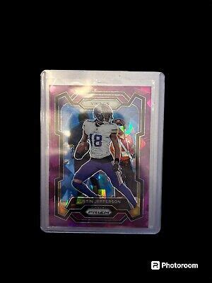 2023 Panini Prizm Purple Ice Prizm 195 Justin Jefferson 225 Color