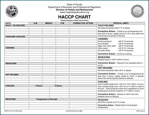 Haccp Plan Template Printable