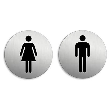 Plaques De Porte Wc Toilettes Dames Messieurs Ø 75 Mm Set De 2 Matériau Al Eur 2499