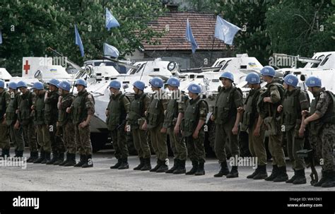 9th May 1993 During The Siege Of Sarajevo Ukrainian Soldiers Stand In