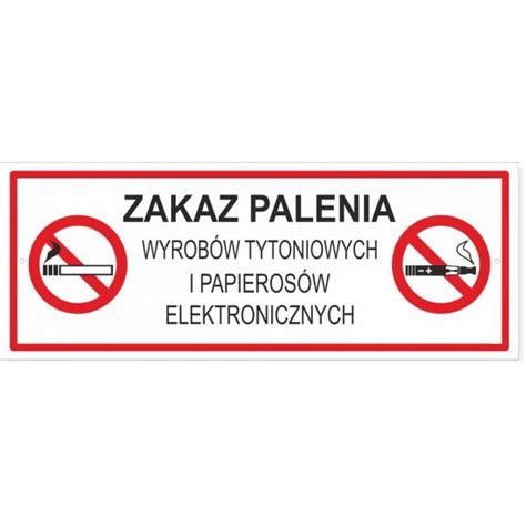 Tabliczka ZAKAZ PALENIA TYTONIU I PAPIEROSÓW ELE 12093921550