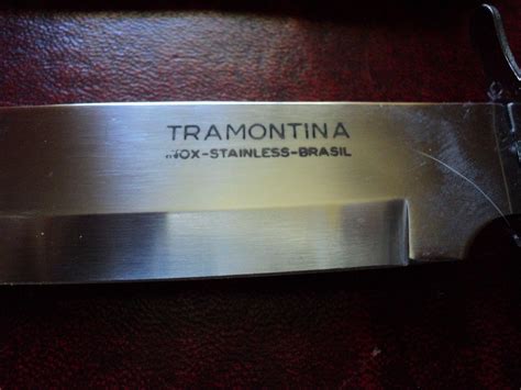 Tramontina inox stainless brazil fixed blade hunting fishing knife with ...
