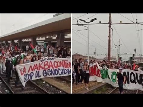 Il Corteo Pro Palestina Occupa La Stazione Porta Nuova Di Torino Youtube