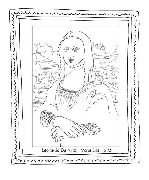 Printable Mona Lisa Coloring Page