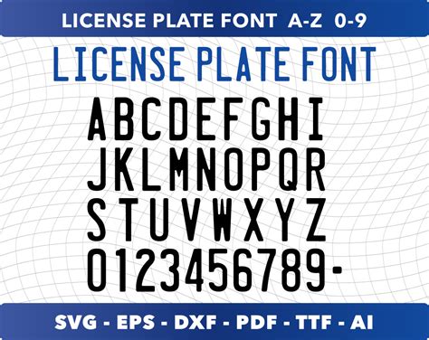 License Plate Font Svg Ttf Alphabet Letters License Plate Letter FONT ...