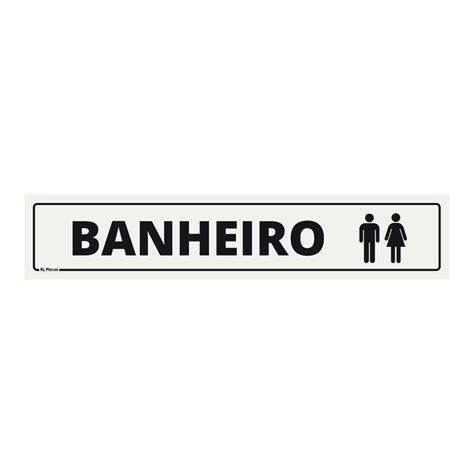 Placa Sinalização Banheiro Unissex Pictograma Preto 25x05 Shopee Brasil