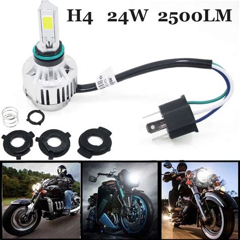 Lm W Hi Low Beam Motorcycle H Led Headlight Bulb Headlamp Light