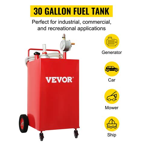 Vevor Gallon Fuel Caddy Gas Storage Tank Wheels With Manuel