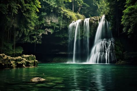 Waterfall natural landscape outdoors. | Premium Photo - rawpixel