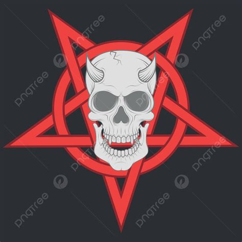 Design Of Evil Skull And Interlocking Pentagram Pentagram Jaw Digital2d ...