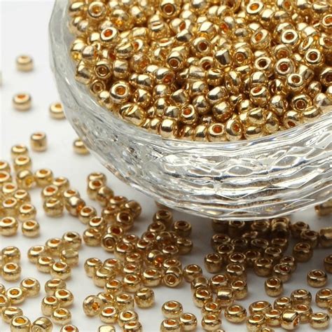 Metallic Seed Beads In Gold Size Mm