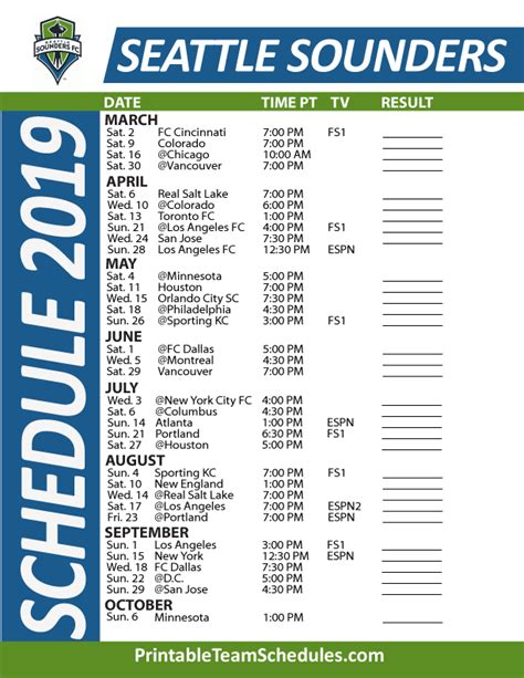 Sounders Fc Schedule Calendar - Hestia Fredelia