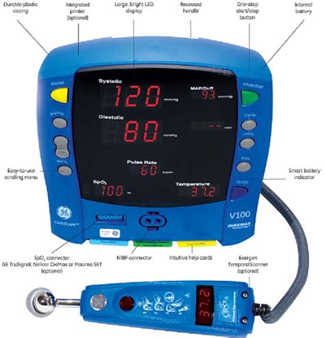 Ge Carescape V100 Dinamap Vital Signs Monitor Numed Healthcare