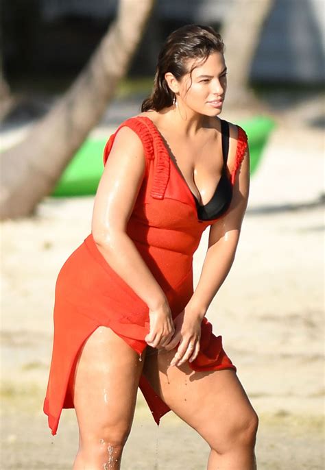 Ashley Graham In A Black Bikini On The Beach In Islamorada FL 3 21 2017 CelebMafia