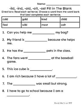 Ild Old Ind Olt Ost Worksheets By Pencil Me In Tpt