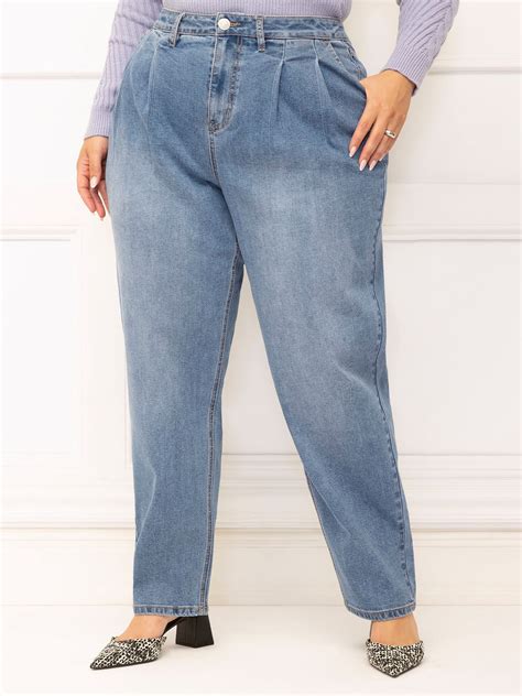 ELOQUII Elements Women's Plus Size Carrot Leg Jeans, 30” Inseam ...